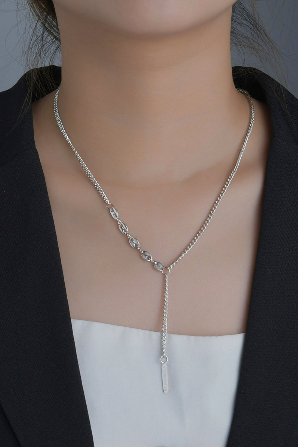 Stainless Steel Two-Piece Necklace Set-Teresa&#39;s Fashionista LLC