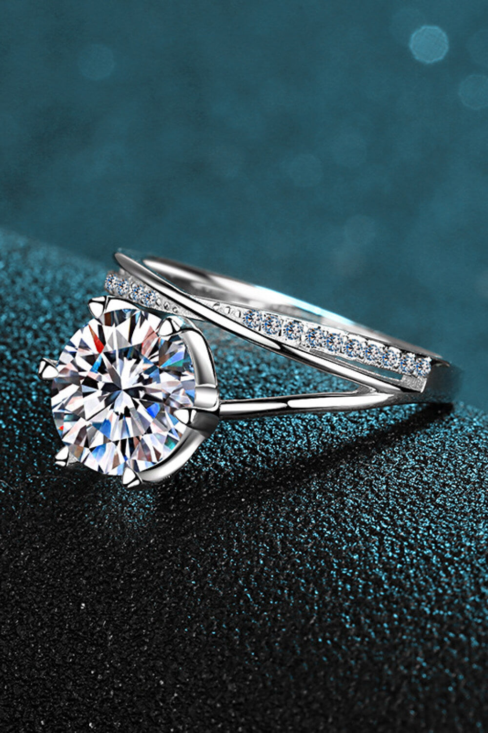 3 Carat Moissanite 6-Prong Ring-Teresa&#39;s Fashionista LLC