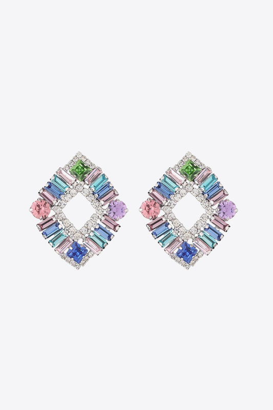 Multicolored Glass Stone Earrings-Teresa&#39;s Fashionista LLC