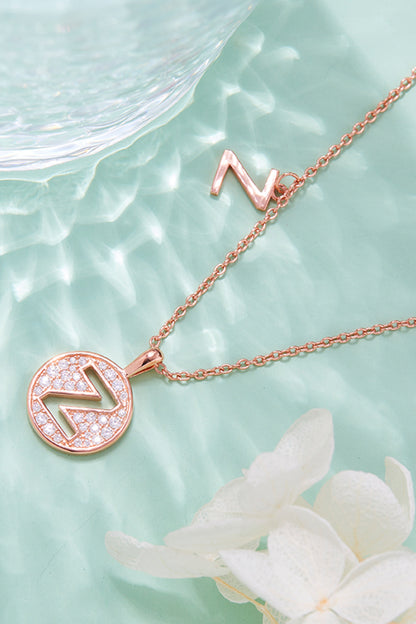 Moissanite U to Z Pendant Necklace-Teresa&#39;s Fashionista LLC