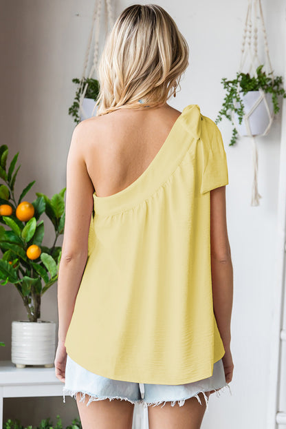 Tied One-Shoulder Blouse-Teresa&#39;s Fashionista LLC