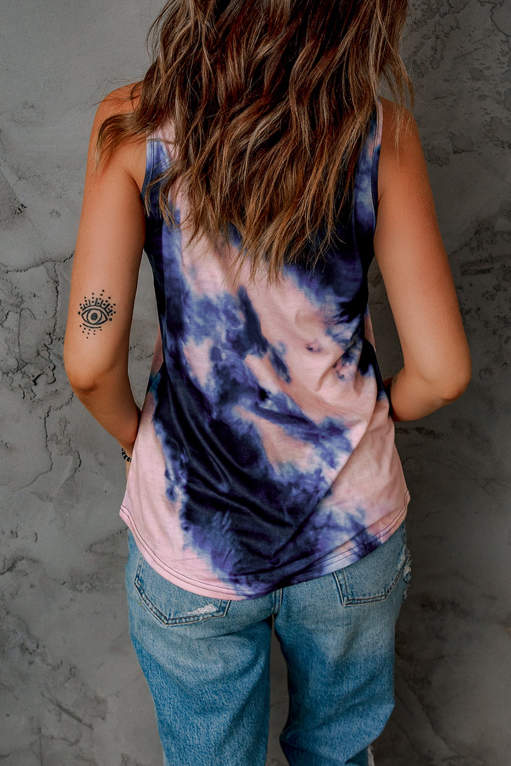 Tie-Dye Crisscross Tank-Teresa&#39;s Fashionista LLC