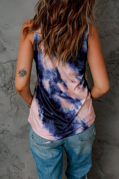 Tie-Dye Crisscross Tank-Teresa&#39;s Fashionista LLC