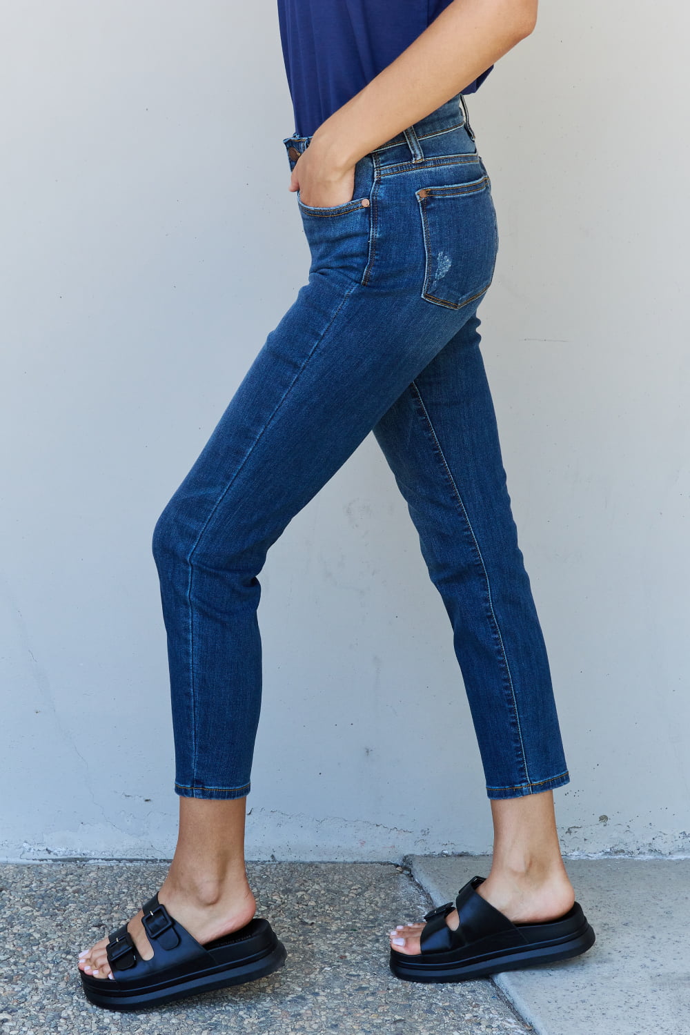 Judy Blue Aila Short Full Size Mid Rise Cropped Relax Fit Jeans-Teresa&#39;s Fashionista LLC