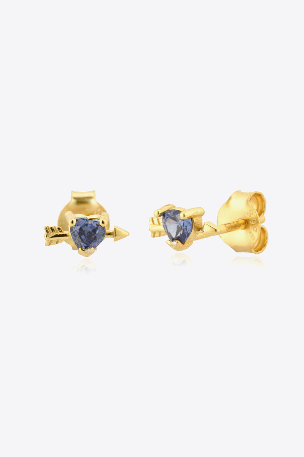 Tanzanite Heart Stud Earrings-Teresa&#39;s Fashionista LLC