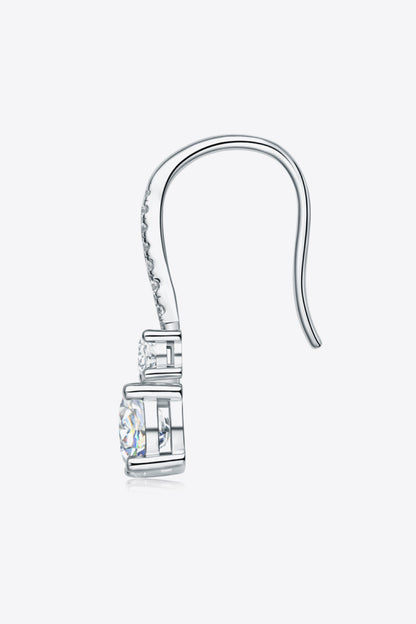 2 Carat Moissanite 925 Sterling Silver Drop Earrings-Teresa&#39;s Fashionista LLC