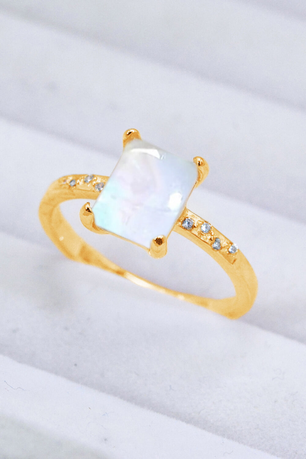 Square Moonstone Ring-Teresa&#39;s Fashionista LLC