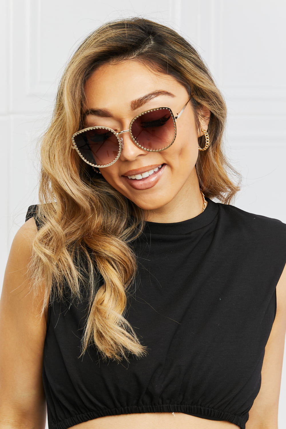 Full Rim Metal Frame Sunglasses-Teresa&#39;s Fashionista LLC