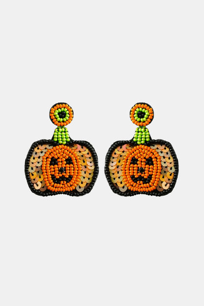 Pumpkin Shape Beaded Dangle Earrings-Teresa&#39;s Fashionista LLC