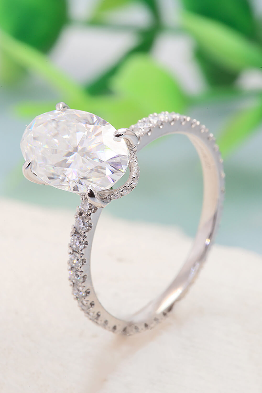 14K White Gold 2.5 Carat Moissanite 4-Prong Ring-Teresa&#39;s Fashionista LLC