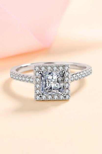 Sterling Silver Square Moissanite Ring-Teresa&#39;s Fashionista LLC