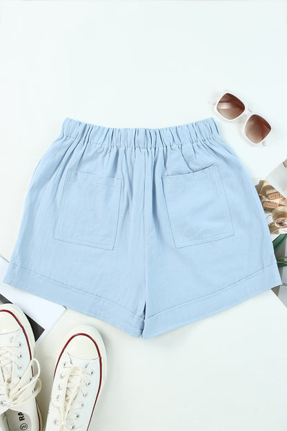 Drawstring Elastic Waist Pocket Shorts-Teresa&#39;s Fashionista LLC