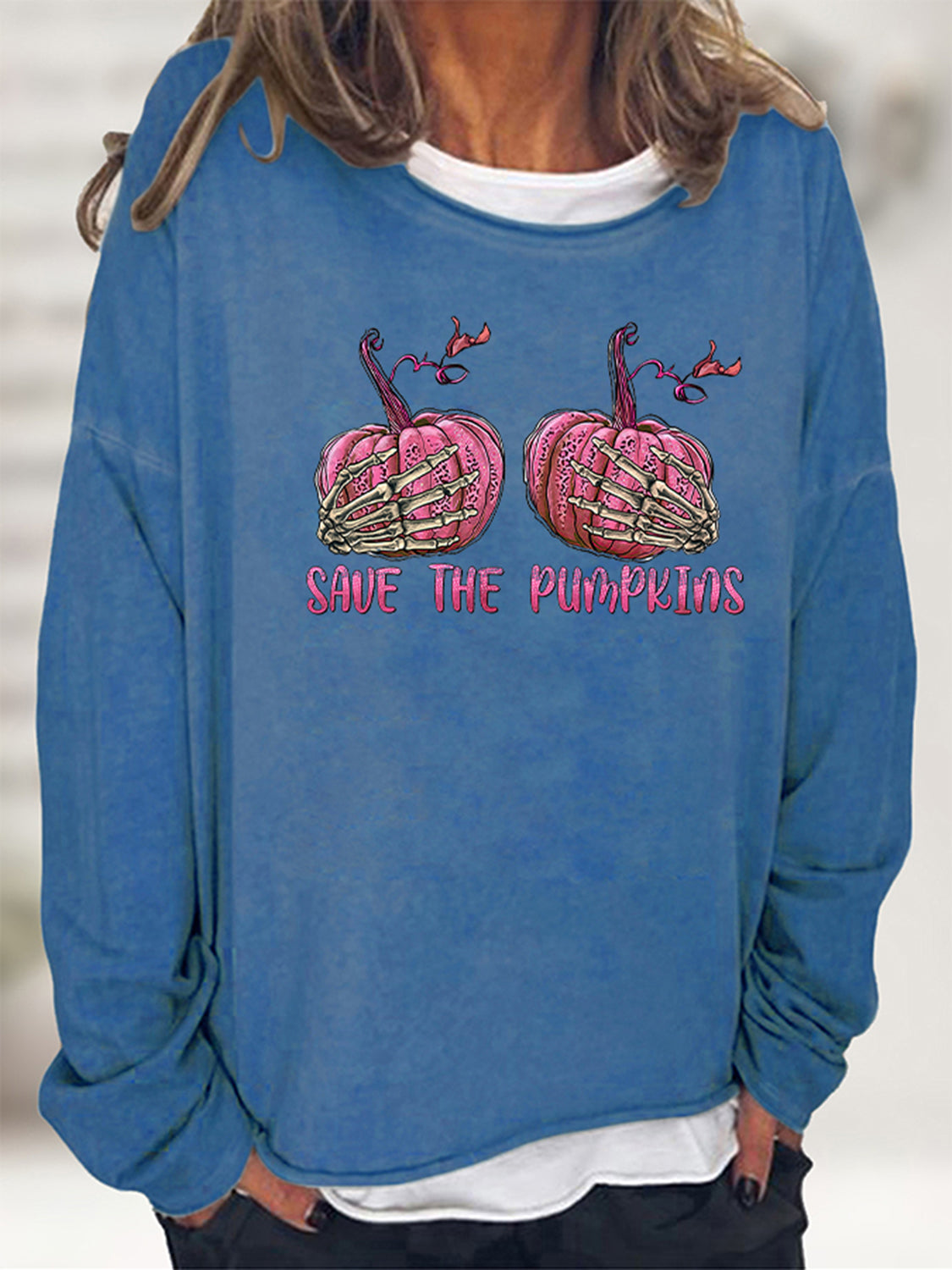 SAVE THE PUMPKIN Graphic Full Size Sweatshirt-Teresa&#39;s Fashionista LLC