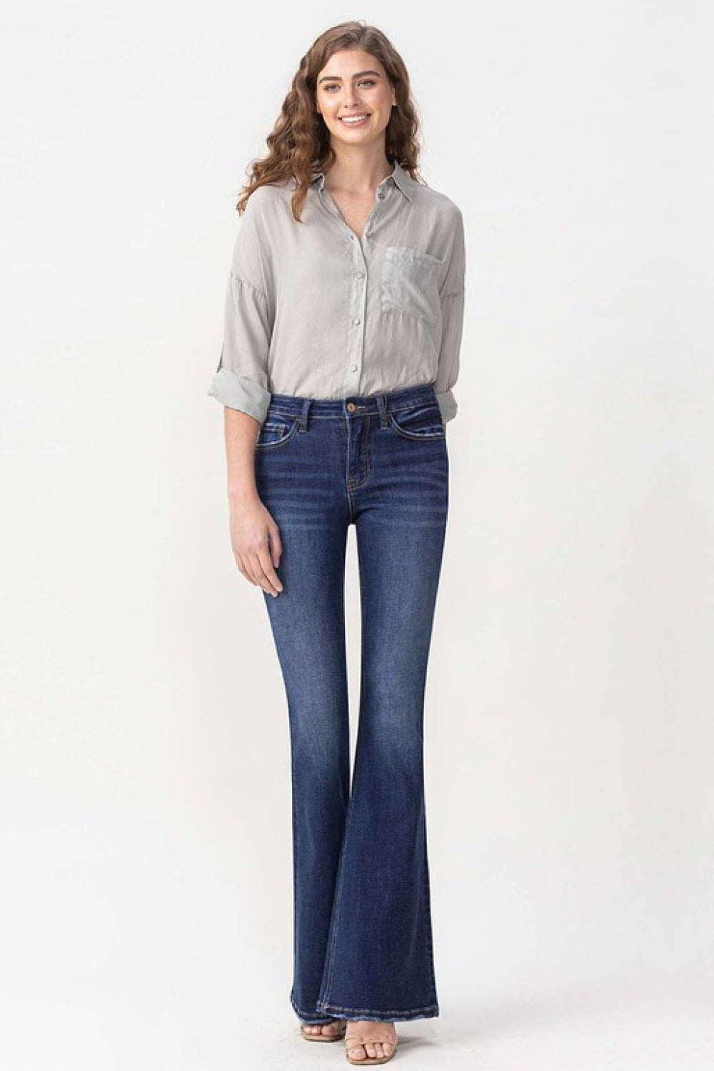 Lovervet Full Size Joanna Midrise Flare Jeans-Teresa&#39;s Fashionista LLC