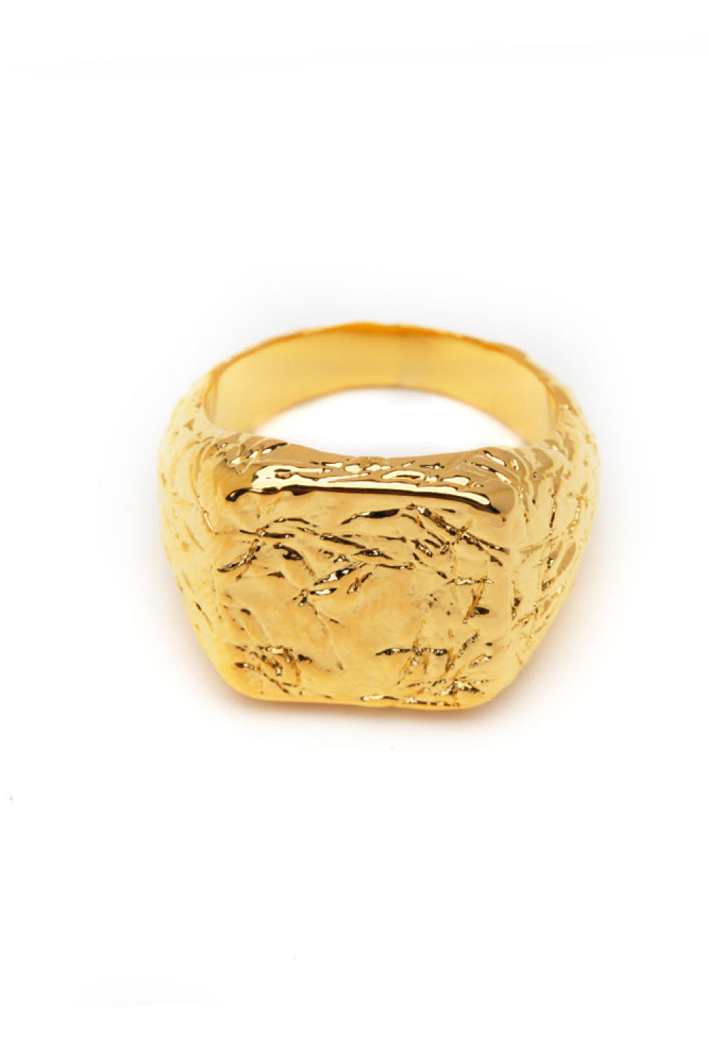 Textured Gold-Plated Ring-Teresa&#39;s Fashionista LLC