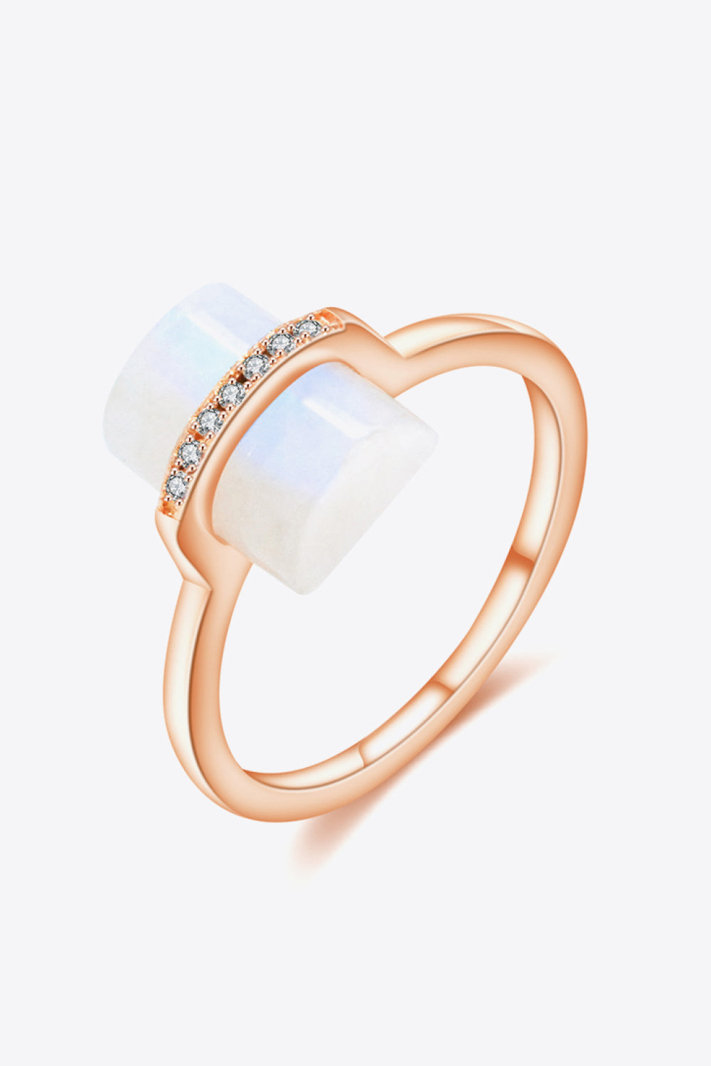 Natural Moonstone Platinum-Plated Ring-Teresa&#39;s Fashionista LLC