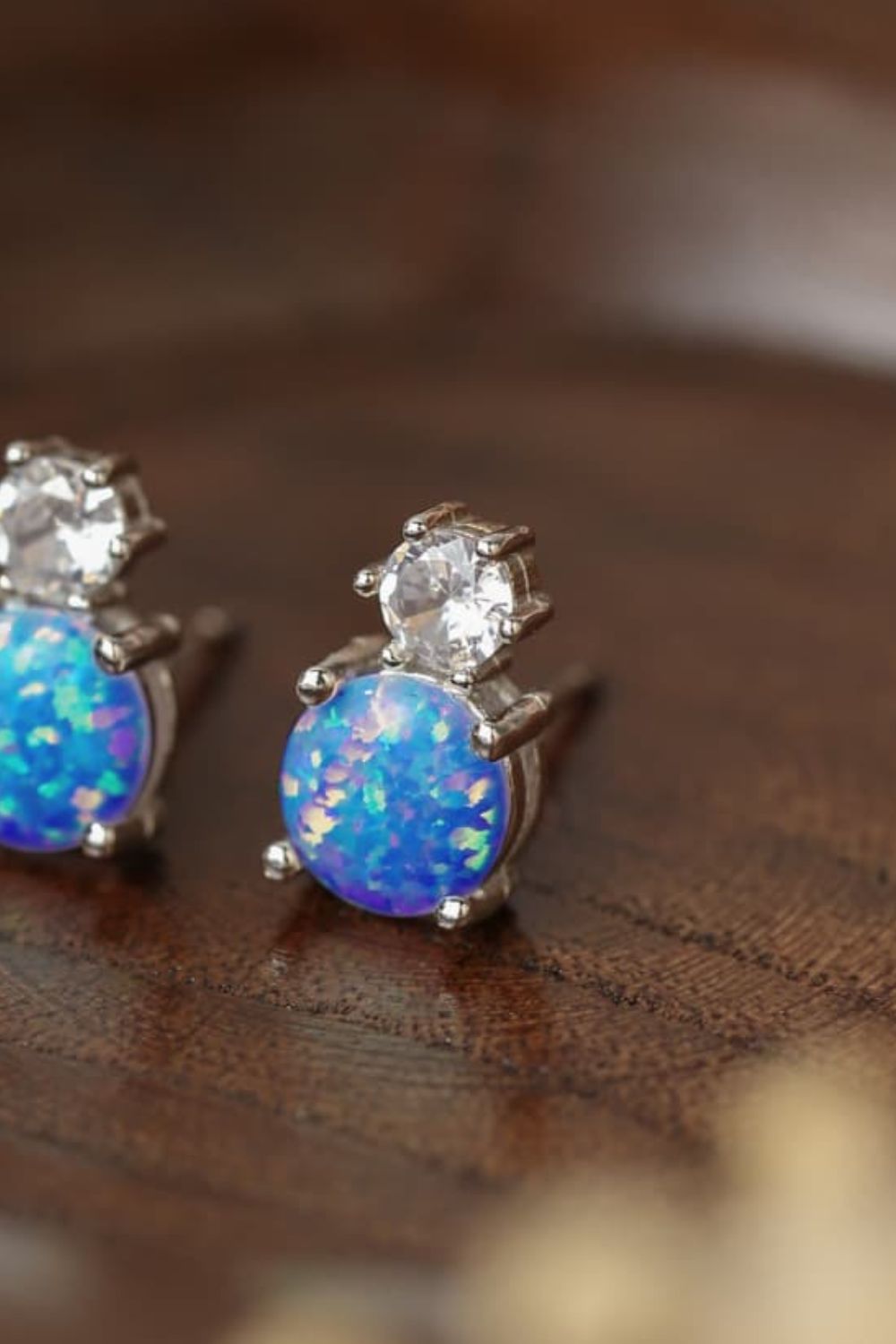 4-Prong Opal Stud Earrings-Teresa&#39;s Fashionista LLC