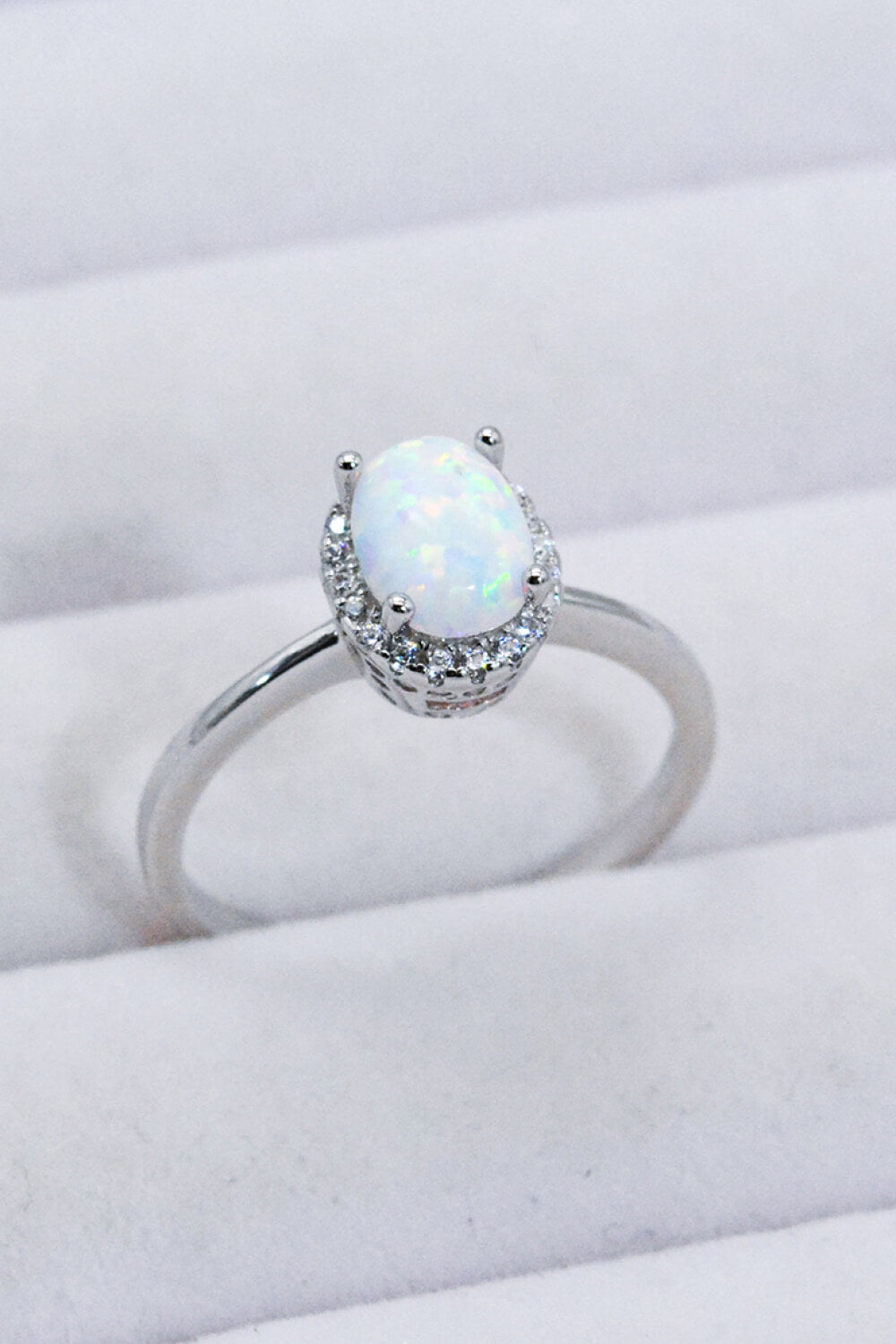 925 Sterling Silver 4-Prong Opal Ring-Teresa&#39;s Fashionista LLC