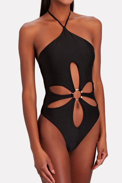 Ring Detail Cutout One-Piece Swimsuit-Teresa&#39;s Fashionista LLC