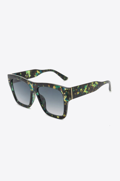 UV400 Patterned Polycarbonate Square Sunglasses-Teresa&#39;s Fashionista LLC