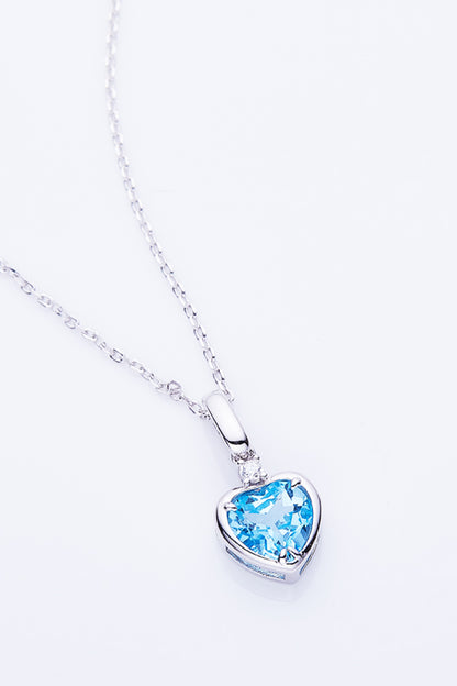 Topaz Heart Pendant Necklace-Teresa&#39;s Fashionista LLC