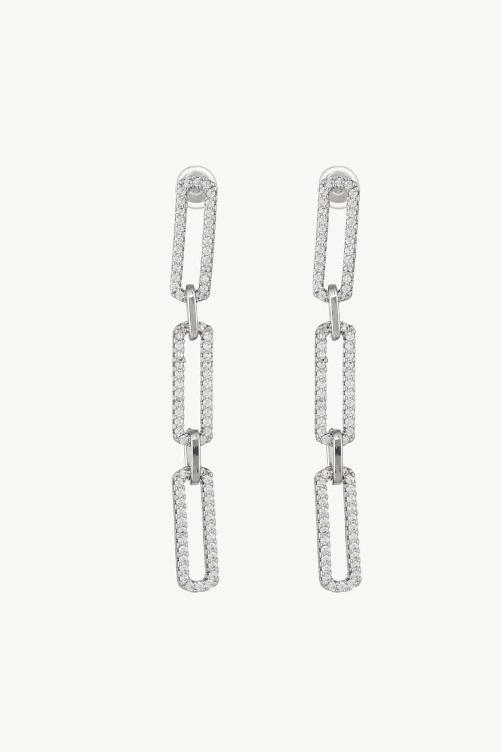 Rhinestone Chunky Chain Drop Earrings-Teresa&#39;s Fashionista LLC