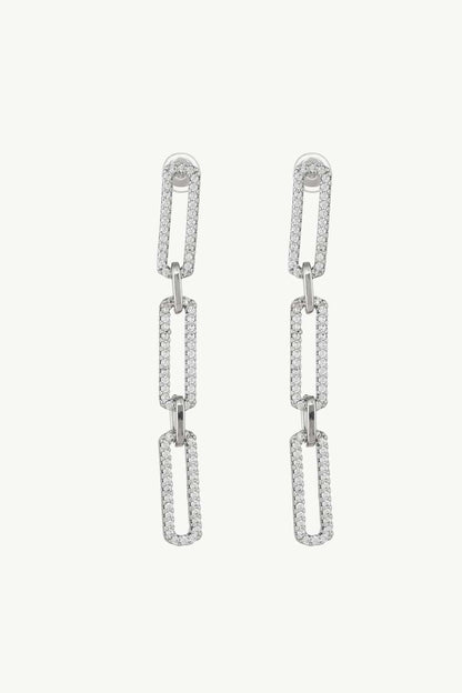 Rhinestone Chunky Chain Drop Earrings-Teresa&#39;s Fashionista LLC