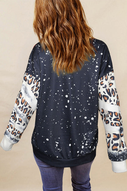 Letter Graphic Leopard Drop Shoulder Sweatshirt-Teresa&#39;s Fashionista LLC