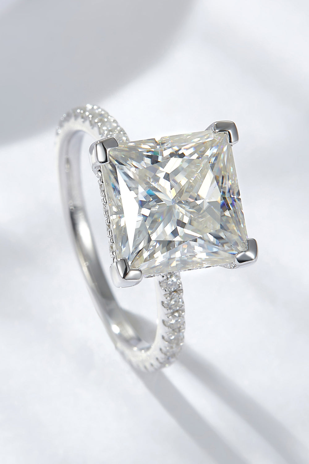 5.52 Carat Moissanite Side Stone Ring-Teresa&#39;s Fashionista LLC