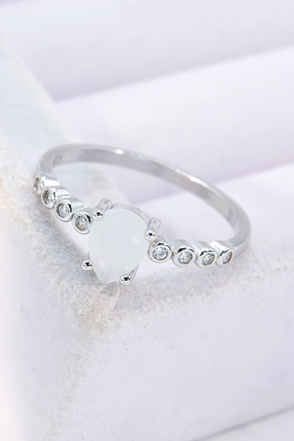 Teardrop Natural Moonstone Ring-Teresa&#39;s Fashionista LLC