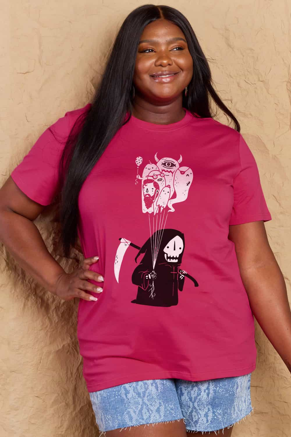 Simply Love Full Size Death Graphic T-Shirt-Teresa&#39;s Fashionista LLC