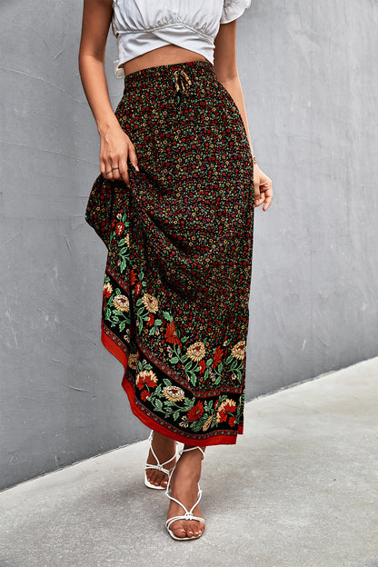 Floral Tied Maxi Skirt-Teresa&#39;s Fashionista LLC