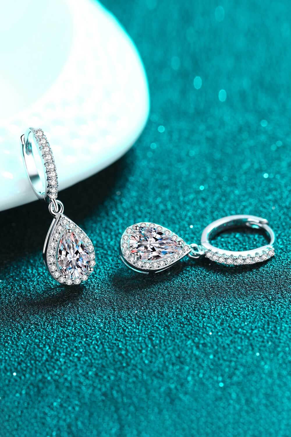 Moissanite Teardrop Earrings-Teresa&#39;s Fashionista LLC