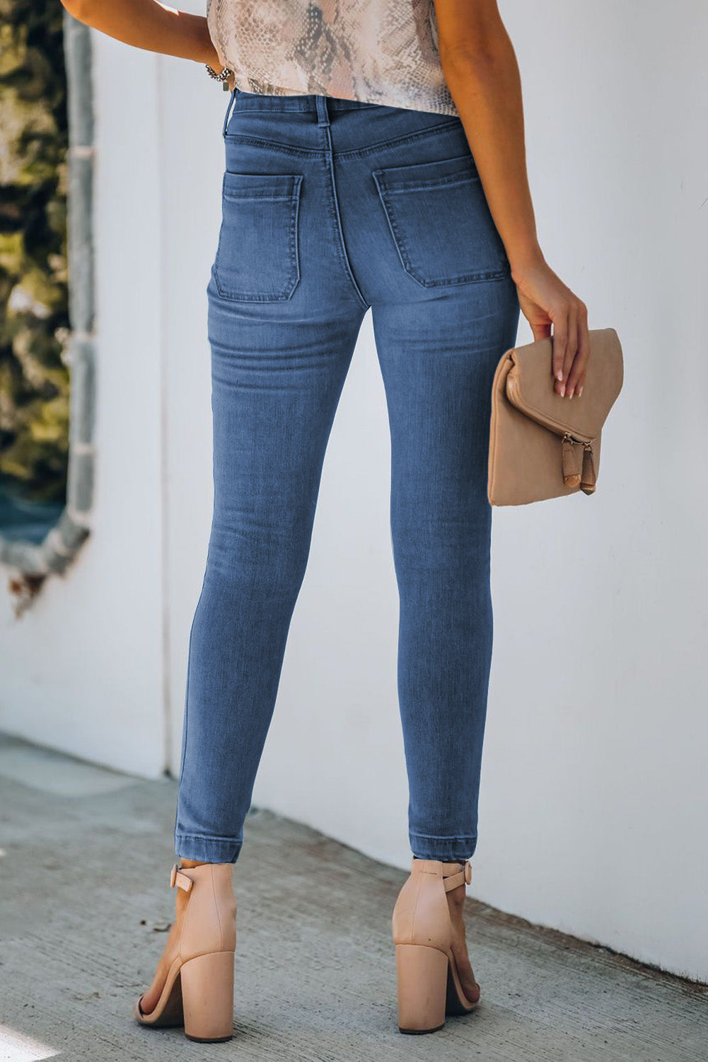 Button Fly Skinny Jeans with Pockets-Teresa&#39;s Fashionista LLC