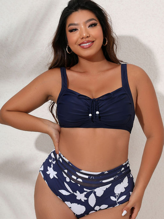 Plus Size Printed Gathered Detail Bikini Set-Teresa&#39;s Fashionista LLC