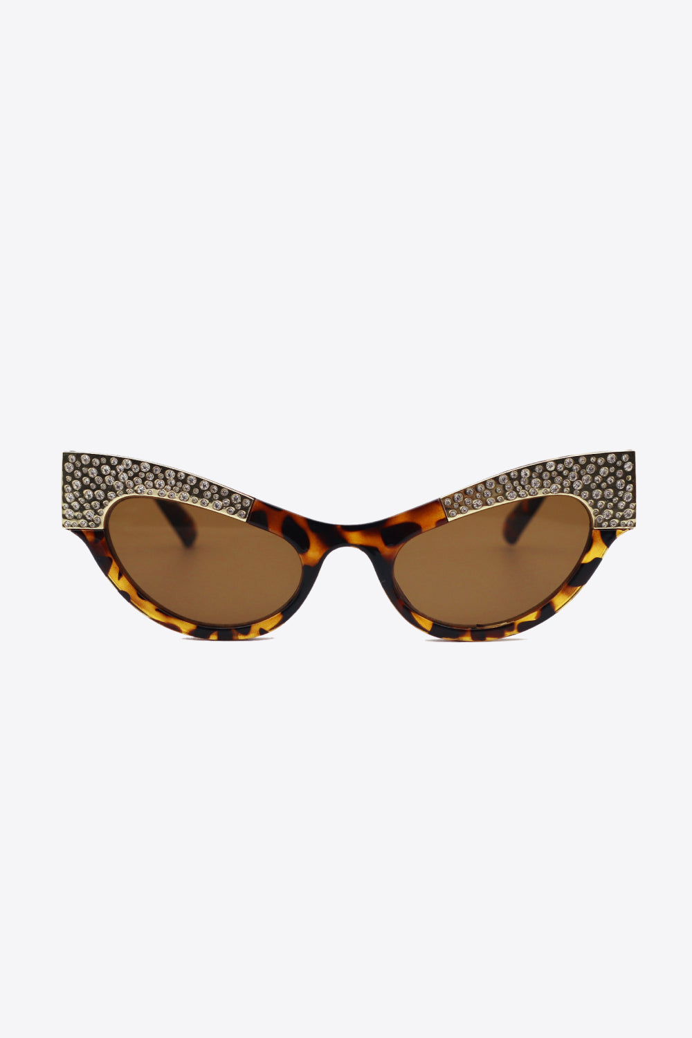 UV400 Rhinestone Trim Cat-Eye Sunglasses-Teresa&#39;s Fashionista LLC