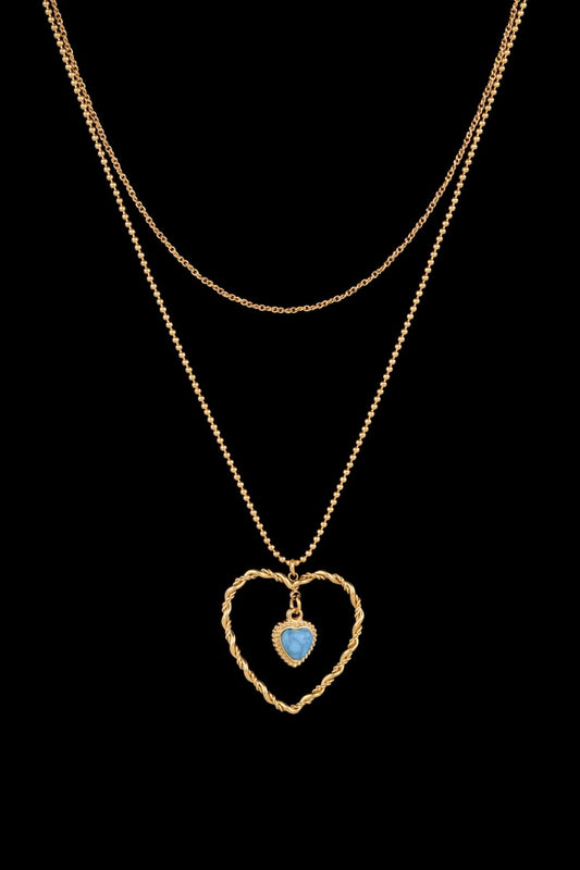 Heart Pendant Stainless Steel Necklace-Teresa&#39;s Fashionista LLC