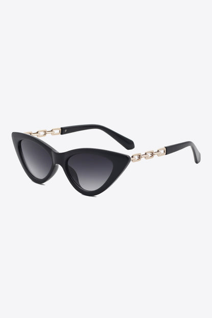 Chain Detail Cat-Eye Sunglasses-Teresa&#39;s Fashionista LLC