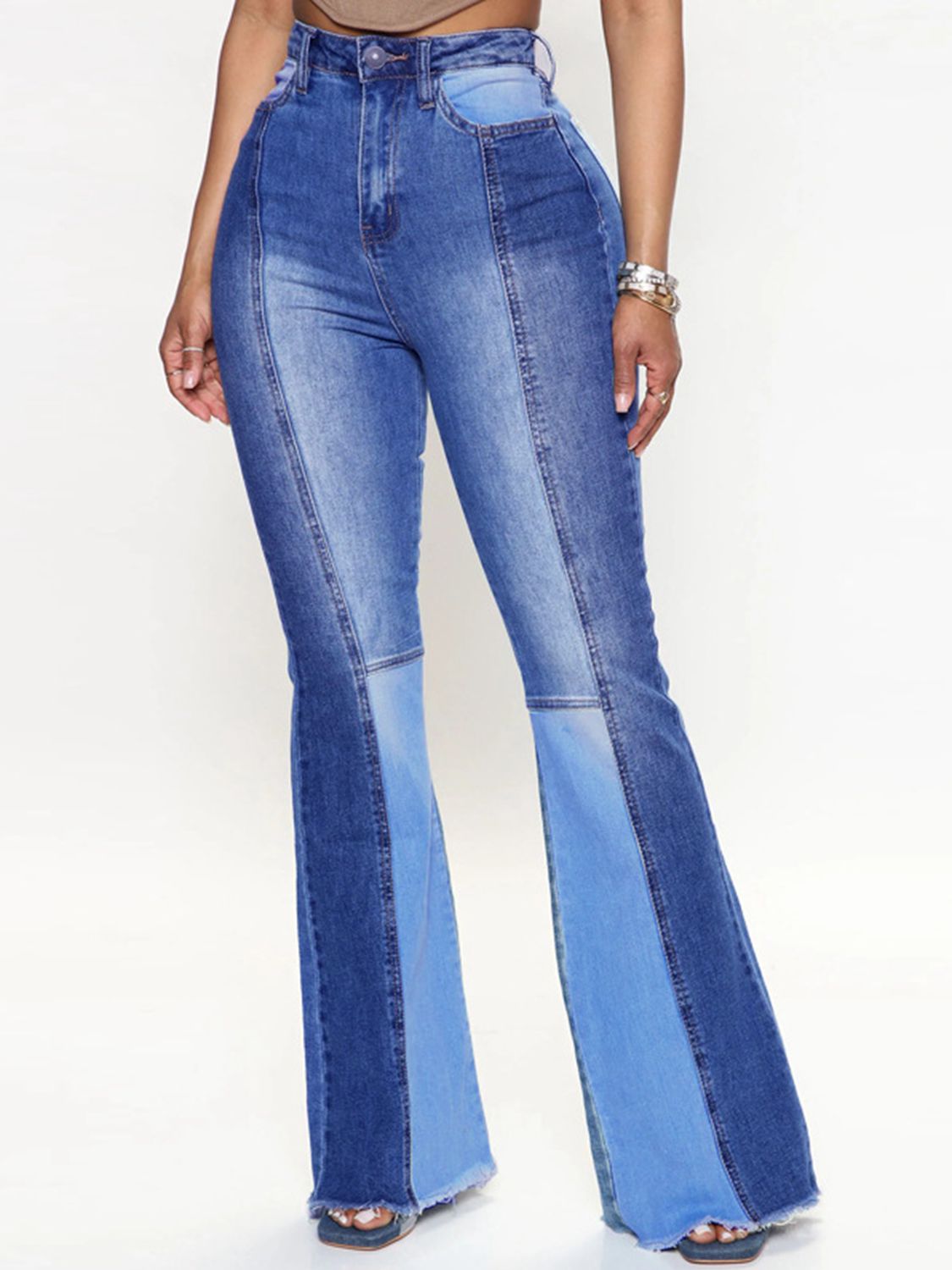 Wide Leg Raw Hem Jeans-Teresa&#39;s Fashionista LLC