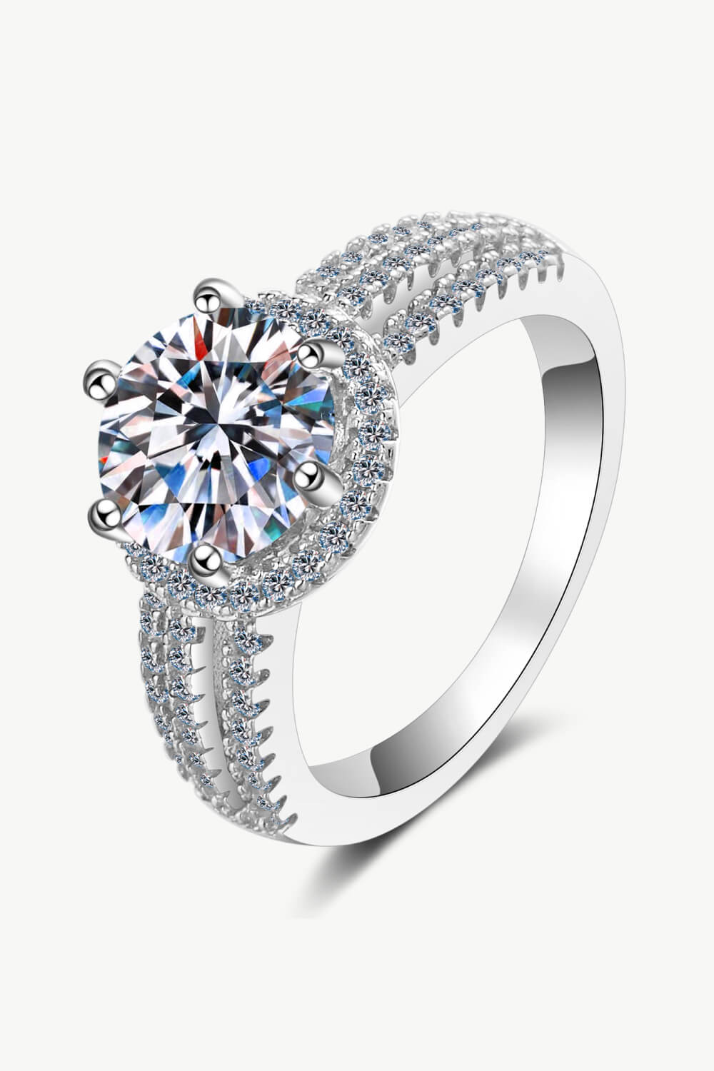 Sterling Silver Moissanite Ring-Teresa&#39;s Fashionista LLC