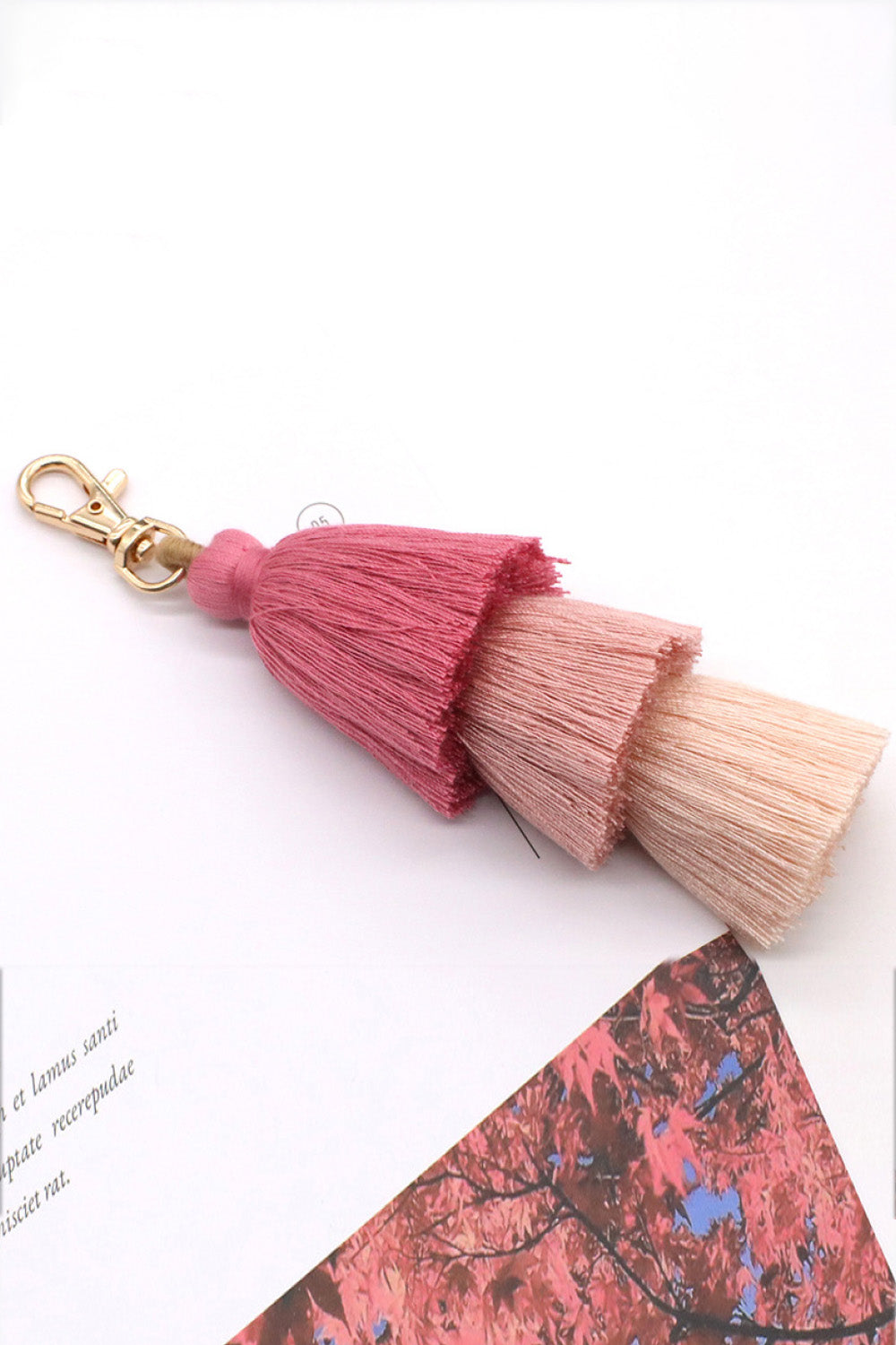 Assorted 4-Pack Multicolored Fringe Keychain-Teresa&#39;s Fashionista LLC