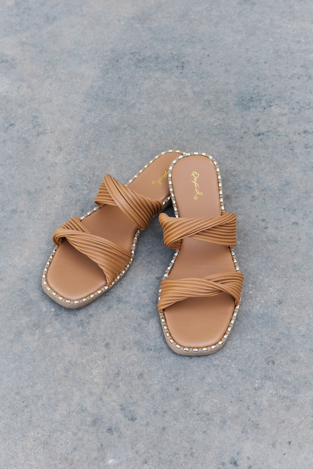 Qupid Summertime Fine Double Strap Twist Sandals-Teresa&#39;s Fashionista LLC