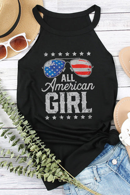 ALL AMERICAN GIRL Graphic Tank-Teresa&#39;s Fashionista LLC