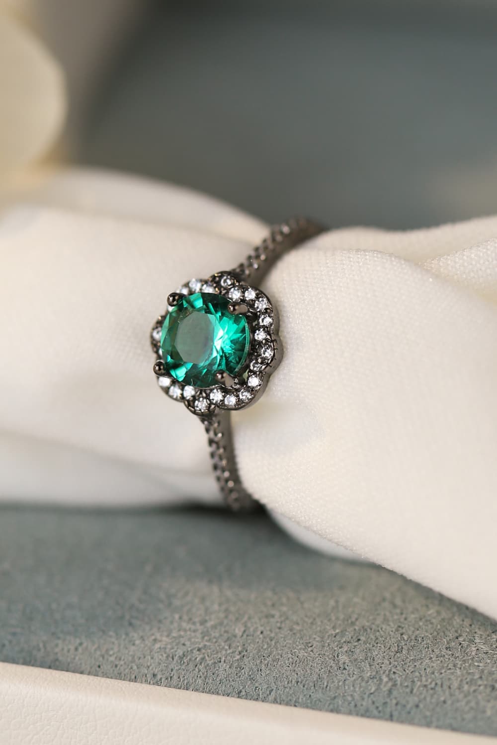 Paraiba Tourmaline Flower Shape Ring-Teresa&#39;s Fashionista LLC