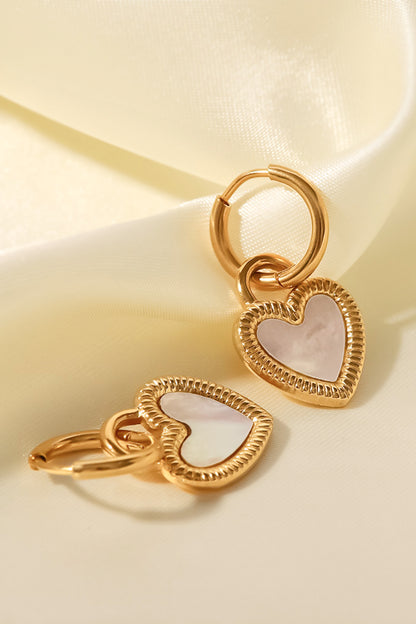 Inlaid Shell Heart Drop Earrings-Teresa&#39;s Fashionista LLC