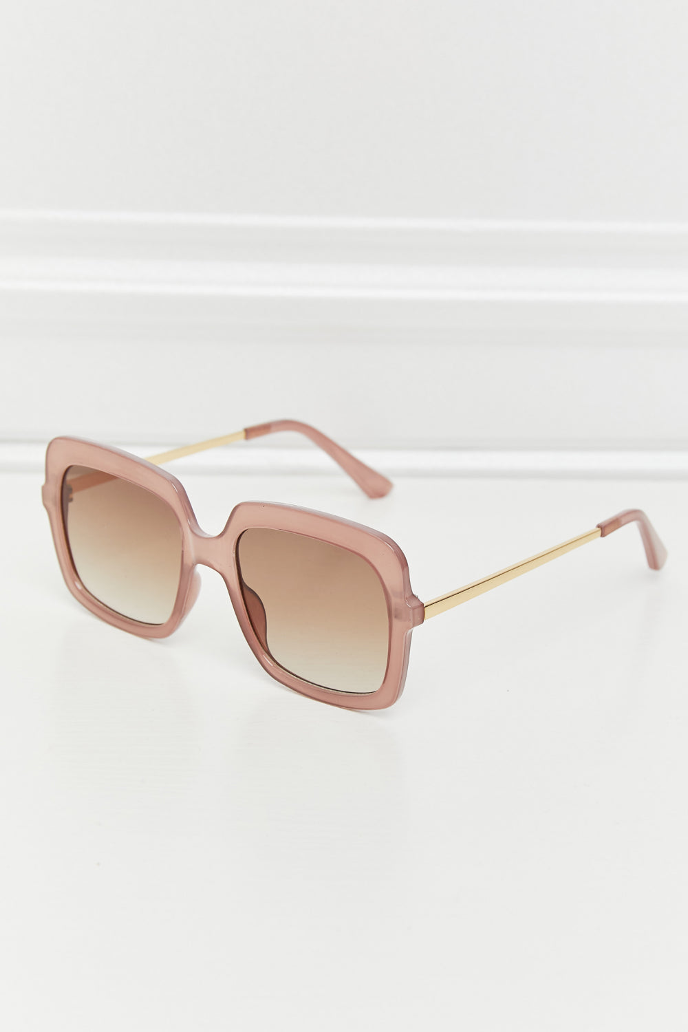 Square Metal-Plastic Hybrid Temple Sunglasses-Teresa&#39;s Fashionista LLC