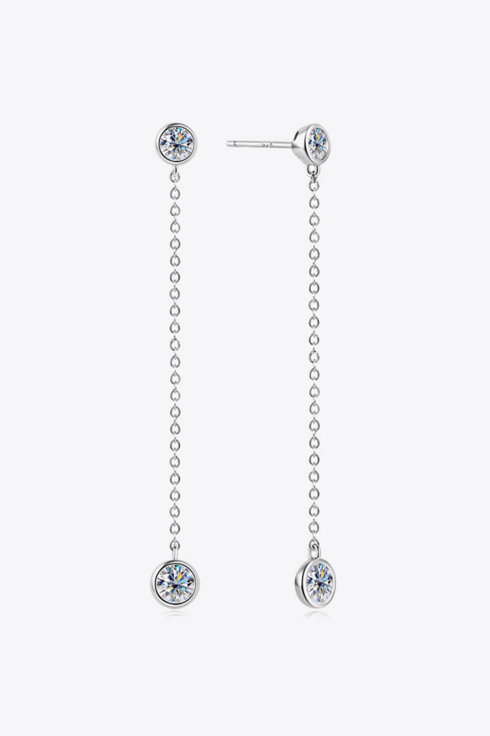 Moissanite Chain Earrings-Teresa&#39;s Fashionista LLC