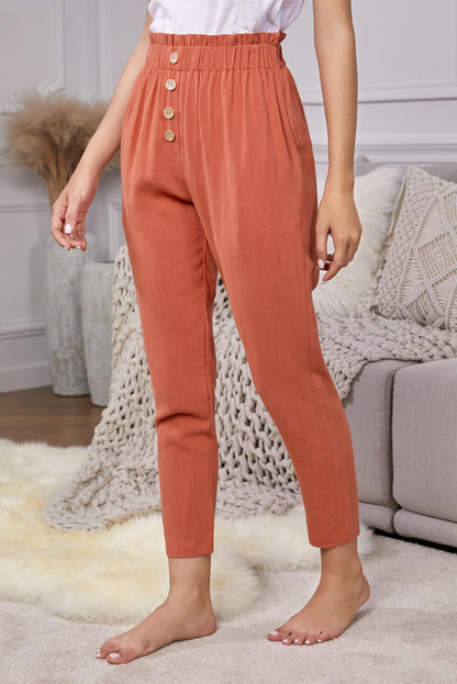 Linen Blend Pocketed Pants-Teresa&#39;s Fashionista LLC