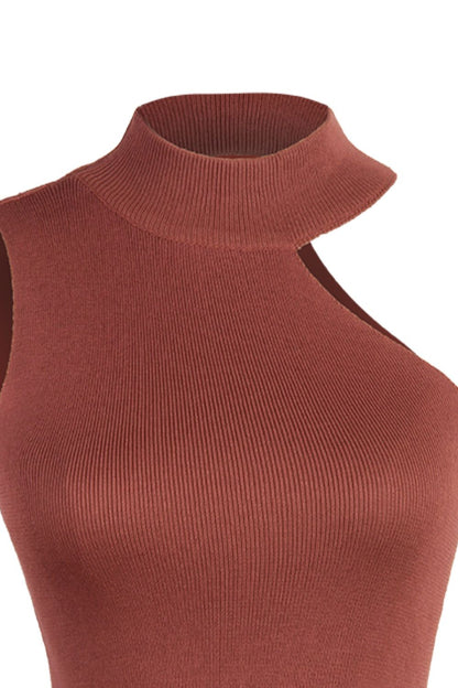 Asymmetrical Sleeveless Rib-Knit Top-Teresa&#39;s Fashionista LLC