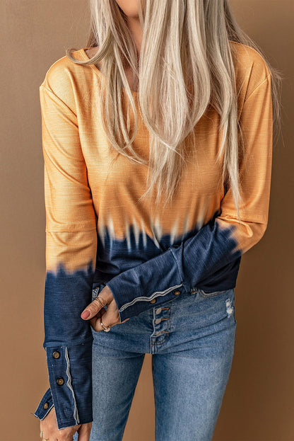 Contrast Boat Neck Long Sleeve Top-Teresa&#39;s Fashionista LLC